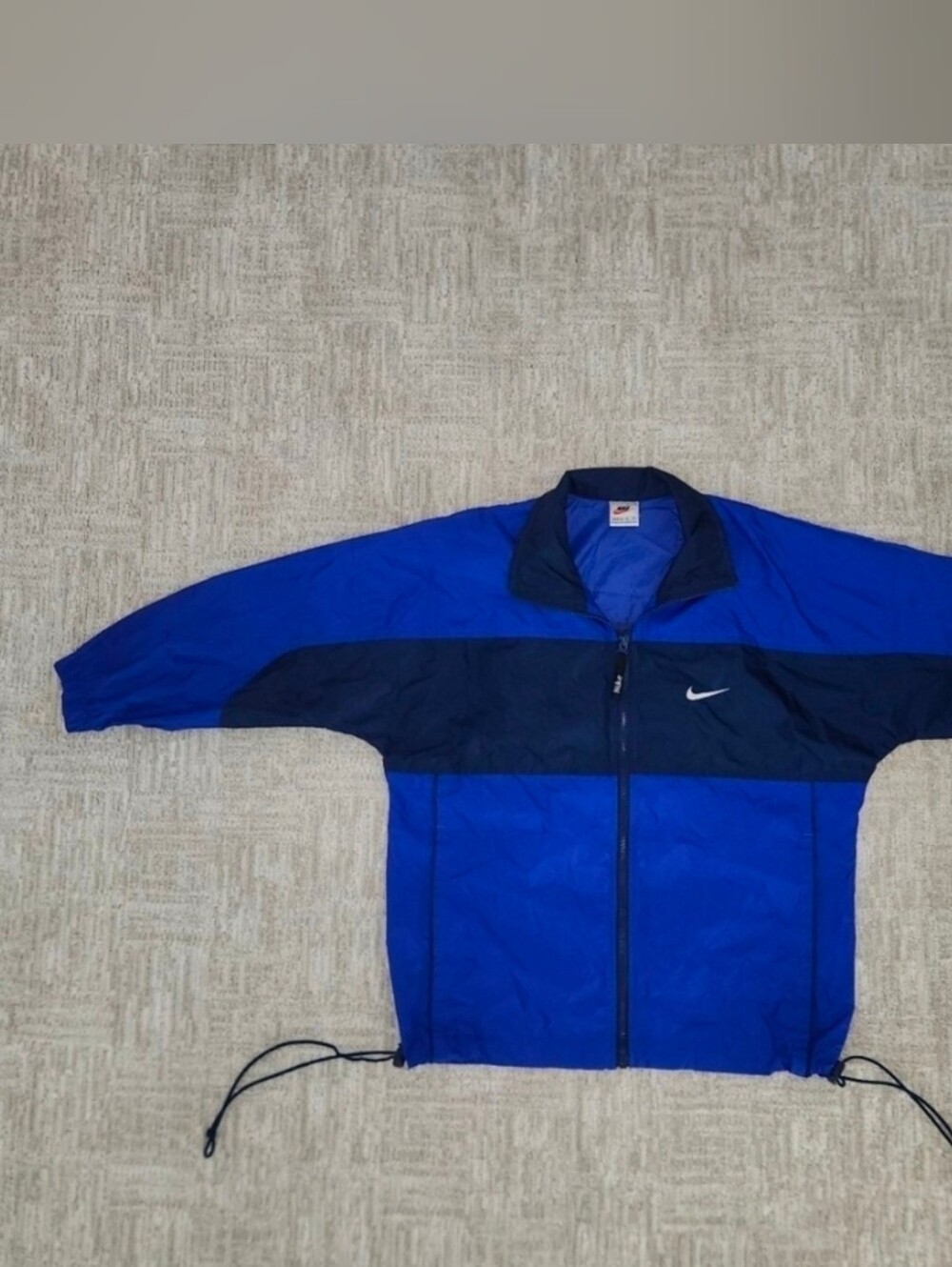 Vintage Y2K Nike Red Tag Windbreaker Blue and Black Size Woman's Medium Good Con